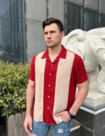 COOFANDY Men's Vintage Bowling Shirt Short Sleeve Button Down Summer Cuba Beach Shirts - Image 4