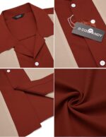 COOFANDY Men's Vintage Bowling Shirt Short Sleeve Button Down Summer Cuba Beach Shirts - Image 6