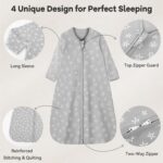 Baby Sleep Sack 12-18 Months 100% Cotton Long Sleeve Wearable Blanket Baby Sleep Bag with 2-Way Zipper 2 Pack 0.5 Tog Sleeping Sack for Newborn Infant Blue Grey Planet - Image 4