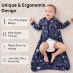 Baby Sleep Sack 12-18 Months 100% Cotton Long Sleeve Wearable Blanket Baby Sleep Bag with 2-Way Zipper 2 Pack 0.5 Tog Sleeping Sack for Newborn Infant Blue Grey Planet - Image 5