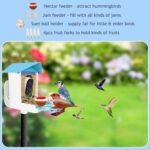 64GB Smart Bird Feeder with Camera Solar Powered, AI Identify 10K+ Bird Aves, 2K 3MP HD Live Video &Playback on Phone, 2.4G WiFi Birdhouse Camera Wireless Outdoor-Watching House (Light Blue) - Image 4