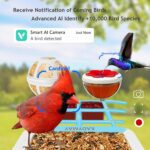 64GB Smart Bird Feeder with Camera Solar Powered, AI Identify 10K+ Bird Aves, 2K 3MP HD Live Video &Playback on Phone, 2.4G WiFi Birdhouse Camera Wireless Outdoor-Watching House (Light Blue) - Image 5