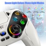 Gamrombo LED Wireless Controller for PS5, Compatible with PS5 Pro/Slim/PC, Dual Vibration, Macro/Turbo Function, 3.5mm Audio Jack, 6-Axis Motion Contro Gamepad with Speaker(White) - Image 3