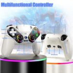 Gamrombo LED Wireless Controller for PS5, Compatible with PS5 Pro/Slim/PC, Dual Vibration, Macro/Turbo Function, 3.5mm Audio Jack, 6-Axis Motion Contro Gamepad with Speaker(White) - Image 8