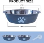 kathson 2 Pack Stainless Steel Dog Bowls,6" Spill Proof Metal Dog Food Bowls,Nonslip Rubber Bottom Pet Food and Water Bowl Set,Puppy Dishes Feeder for Medium Small Dogs,Grey - Image 6