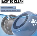 kathson 2 Pack Stainless Steel Dog Bowls,6" Spill Proof Metal Dog Food Bowls,Nonslip Rubber Bottom Pet Food and Water Bowl Set,Puppy Dishes Feeder for Medium Small Dogs,Grey - Image 7