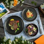 12pcs Dinnerware Set Service for 4, Handmade, Stoneware,Ceramic, Dish Set, Plates and Bowls set, Dinner Set, Reactive Glazed, Microwave and Dishwasher Safe (MATTE BLACK) - Image 5