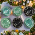 12pcs Dinnerware Set Service for 4, Handmade, Stoneware,Ceramic, Dish Set, Plates and Bowls set, Dinner Set, Reactive Glazed, Microwave and Dishwasher Safe (MATTE BLACK) - Image 7