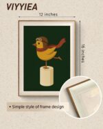 VIYYIEA Framed Wall Art for Bathroom, Chicken Pilot Canvas Prints, Humorous Home Decor, Animals Painting Picture, Nursery Wall Decor Gifts for Friends or Family - 16L x 12W - Image 3