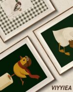 VIYYIEA Framed Wall Art for Bathroom, Chicken Pilot Canvas Prints, Humorous Home Decor, Animals Painting Picture, Nursery Wall Decor Gifts for Friends or Family - 16L x 12W - Image 5