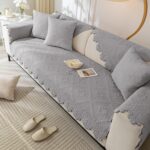 Cotton Quilted Dog Couch Cover for Sofa Farmhouse Rustic Embroidery Sectional Couch Cover Soft Anti-Slip Sofa Slipcover Furniture Protector for Kids, Pets (Grey,36"x70") - Image 5