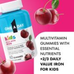 One A Day Kids Multivitamin with Iron Gummy, Vitamin D, Vitamin C, E, Zinc for Immune Support, Gummy Vitamins, Kids Multivitamin Gummies with Iron, Cherry Flavor, 60 Count (Packaging May Vary) - Image 3