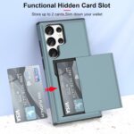 Compatible with Galaxy S25 Ultra Case Wallet with Credit Card Holder Shockproof Hard PC TPU S25 Ultra Phone Case Slide Flip Protective Cover for Samsung Galaxy S25 Ultra (Blue) - Image 5