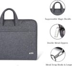 Voova Laptop Bag 17 17.3 Inch Water-resistant Laptop Sleeve Case with Shoulder Straps & Handle, Computer Case Cover Slim Briefcase Compatible with 17-18” Hp Dell Asus Acer, Grey - Image 6