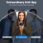 CENHUFO Magnetic Privacy for iPhone 16 Case [Compatible with Magsafe] Full Body Phone Case Built-in 9H Tempered Glass Privacy Screen Protector and Camera Lens Cover, Shockproof Bumper Clear -Black - Image 3