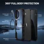 CENHUFO Magnetic Privacy for iPhone 16 Case [Compatible with Magsafe] Full Body Phone Case Built-in 9H Tempered Glass Privacy Screen Protector and Camera Lens Cover, Shockproof Bumper Clear -Black - Image 4