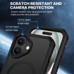 CENHUFO Magnetic Privacy for iPhone 16 Case [Compatible with Magsafe] Full Body Phone Case Built-in 9H Tempered Glass Privacy Screen Protector and Camera Lens Cover, Shockproof Bumper Clear -Black - Image 8