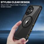 CENHUFO Magnetic Privacy for iPhone 16 Case [Compatible with Magsafe] Full Body Phone Case Built-in 9H Tempered Glass Privacy Screen Protector and Camera Lens Cover, Shockproof Bumper Clear -Black - Image 9
