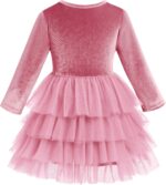 FYMNSI Toddler Girls Velvet Tulle Tutu Dress Kids Long Sleeve Princess Birthday Xmas Party Dresses Gowns Fall Winter Outfit - Image 3