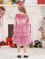 FYMNSI Toddler Girls Velvet Tulle Tutu Dress Kids Long Sleeve Princess Birthday Xmas Party Dresses Gowns Fall Winter Outfit - Image 7