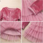 FYMNSI Toddler Girls Velvet Tulle Tutu Dress Kids Long Sleeve Princess Birthday Xmas Party Dresses Gowns Fall Winter Outfit - Image 8