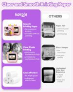 KOKODI Kids Camera Instant Print, Toddler Cameras Christmas Birthday Gifts for Girls Age 3-12, Digital Video Instant Printable Camera for Kids,Toys for Ages 5-7 Girls (Pink) - Image 5