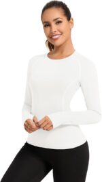 Loovoo Workout Tops for Women 1/2 Pack Long Sleeve Athletic Shirts with Thumb Holes Breathable Quick Dry Yoga T-Shirts - Image 3