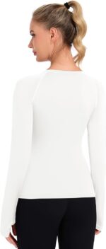 Loovoo Workout Tops for Women 1/2 Pack Long Sleeve Athletic Shirts with Thumb Holes Breathable Quick Dry Yoga T-Shirts - Image 4