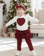 NZRVAWS Toddler Baby Girl Clothes Infant Print Colorful Ruffle Outfits Fall winter Top Ripped Jeans Pant Set Clothing 6M-5T - Image 3