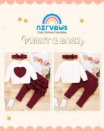 NZRVAWS Toddler Baby Girl Clothes Infant Print Colorful Ruffle Outfits Fall winter Top Ripped Jeans Pant Set Clothing 6M-5T - Image 5