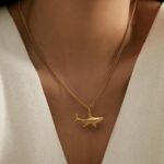 Nojess Gold Shark Necklace for Women 18K Gold Plated Shark Pendant Necklace Stainless Steel Ocean Anima Fish Necklaces Minimalist Jewelry - Image 5