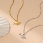 Nojess Gold Shark Necklace for Women 18K Gold Plated Shark Pendant Necklace Stainless Steel Ocean Anima Fish Necklaces Minimalist Jewelry - Image 7