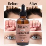 Kitsch Organic Castor Oil for Hair Growth - 100% Pure Castor Oil, Organic Cold Pressed Unrefined Glass Bottle for Face, Skin, Lashes, Brows, Scalp, Nails & Belly Button | Ideal Gifts for Women - 2 oz - Image 7