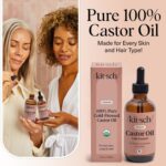 Kitsch Organic Castor Oil for Hair Growth - 100% Pure Castor Oil, Organic Cold Pressed Unrefined Glass Bottle for Face, Skin, Lashes, Brows, Scalp, Nails & Belly Button | Ideal Gifts for Women - 2 oz - Image 8