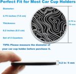 Car Cup Holder Coaster, Silicone Cup Holder Insert, Universal Non-Slip Cup Holders, Car Accessories Interior for Women and Man Interior Sets 2 Pack（Topographic） - Image 3