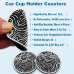 Car Cup Holder Coaster, Silicone Cup Holder Insert, Universal Non-Slip Cup Holders, Car Accessories Interior for Women and Man Interior Sets 2 Pack（Topographic） - Image 5