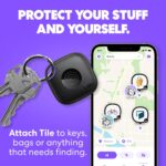 Tile by Life360 Mate - Bluetooth Tracker, Keys Finder and Item Locator for Keys, Bags and More. Phone Finder. Both iOS and Android Compatible. 4-Pack (Black) - Image 3