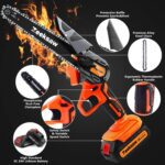 Mini Chainsaw 6 Inch Cordless, Super Handheld Chainsaw with 2x Big Batteries, Electric Mini Chain saw Battery Powered, Small Hand saws for Tree Wood - Garden Yard Time Saving Tool - Image 7