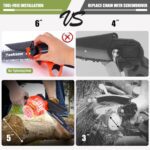 Mini Chainsaw 6 Inch Cordless, Super Handheld Chainsaw with 2x Big Batteries, Electric Mini Chain saw Battery Powered, Small Hand saws for Tree Wood - Garden Yard Time Saving Tool - Image 9