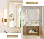 Gold Wall Sconce 5CCT Dimmable Bathroom Sconce with Acrylic Shade LED 15 inch Hardwired Wall Light Fixtures for Bathroom Living Room Bedroom Hallway - Image 7