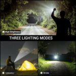 WdtPro Metal LED Flahlight High Lumens,2 Pack Rechargeable Flashlights Waterproof, Super Bright Flash Light for Camping Hiking Outdoor Home Emergency, Camping Essentials Gear - Image 6