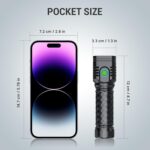 WdtPro Metal LED Flahlight High Lumens,2 Pack Rechargeable Flashlights Waterproof, Super Bright Flash Light for Camping Hiking Outdoor Home Emergency, Camping Essentials Gear - Image 7