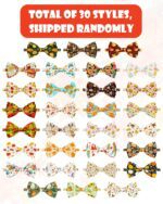 PET SHOW 10 Pack Fall Small Dog Collar Bow Ties Bulk Puppy Cats Autumn Adjustable Bowties for Medium Dogs Pumpkin Maple Leaf Bowknots Birthday Party Holiday Assorted Pet Grooming Accessories - Image 3