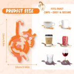 3PCS Drink Coaster, Cute Woven Coasters for Drinks, Ideal Cat Themed Gifts for Desk Accessories, Cat Coffee Coasters for Home, Desk Decor Tabletop Protection Suitable for All Kinds of Cups - Image 3