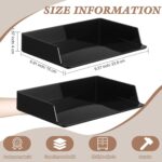 Paper Organizer for Desk Stackable Plastic Paper Tray Office Organization and Storage 9.37 x 5.91 x 1.57 Inch Stacking File Rectangular Letter Tray for Office Desktop(Black,8 Pcs) - Image 3