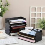 Paper Organizer for Desk Stackable Plastic Paper Tray Office Organization and Storage 9.37 x 5.91 x 1.57 Inch Stacking File Rectangular Letter Tray for Office Desktop(Black,8 Pcs) - Image 6