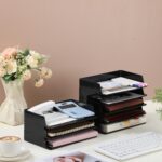 Paper Organizer for Desk Stackable Plastic Paper Tray Office Organization and Storage 9.37 x 5.91 x 1.57 Inch Stacking File Rectangular Letter Tray for Office Desktop(Black,8 Pcs) - Image 7