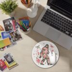 Bigfoot with Floral Round Mousepad, Bigfoot Flowers Gifts Mouse Pads for Desk Home Office Computers Laptop Accessories, Funny Flowers Butterflies Gifts Office Decor for Women, 7.9x7.9 Inch - Image 5