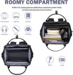 EMPSIGN 17 Inch Laptop Backpack for Women, Work Business Travel Computer College Bags, Large Capacity Water-repellent Quilted Casual Daypack with USB Port, Black - Image 4