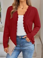 LILLUSORY Womens Cardigan Sweaters Long Sleeve Casual Lightweight Button Down V-Neck Fall Clothes 2025 - Image 3